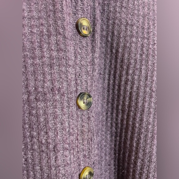 Umgee Purple Textured Long Sleeve Button Down Top Cardigan - Picture 3 of 4